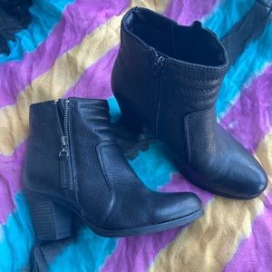 Black Leather Ankle Boots